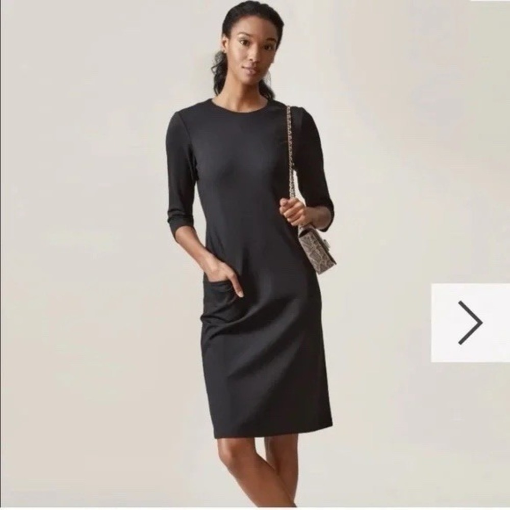 J. McLaughlin Dark Grey Catalyst Sheath Dress Pockets XL Minimalist Capsule